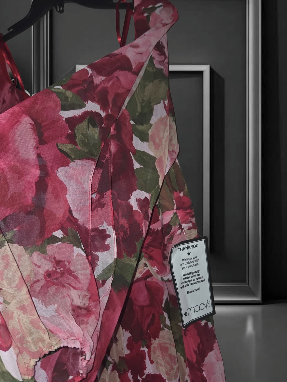 Xscape Plus Size Floral Pleated Maxi Off-The-Shoul Red Olive 20W Dress - Picture 10 of 16